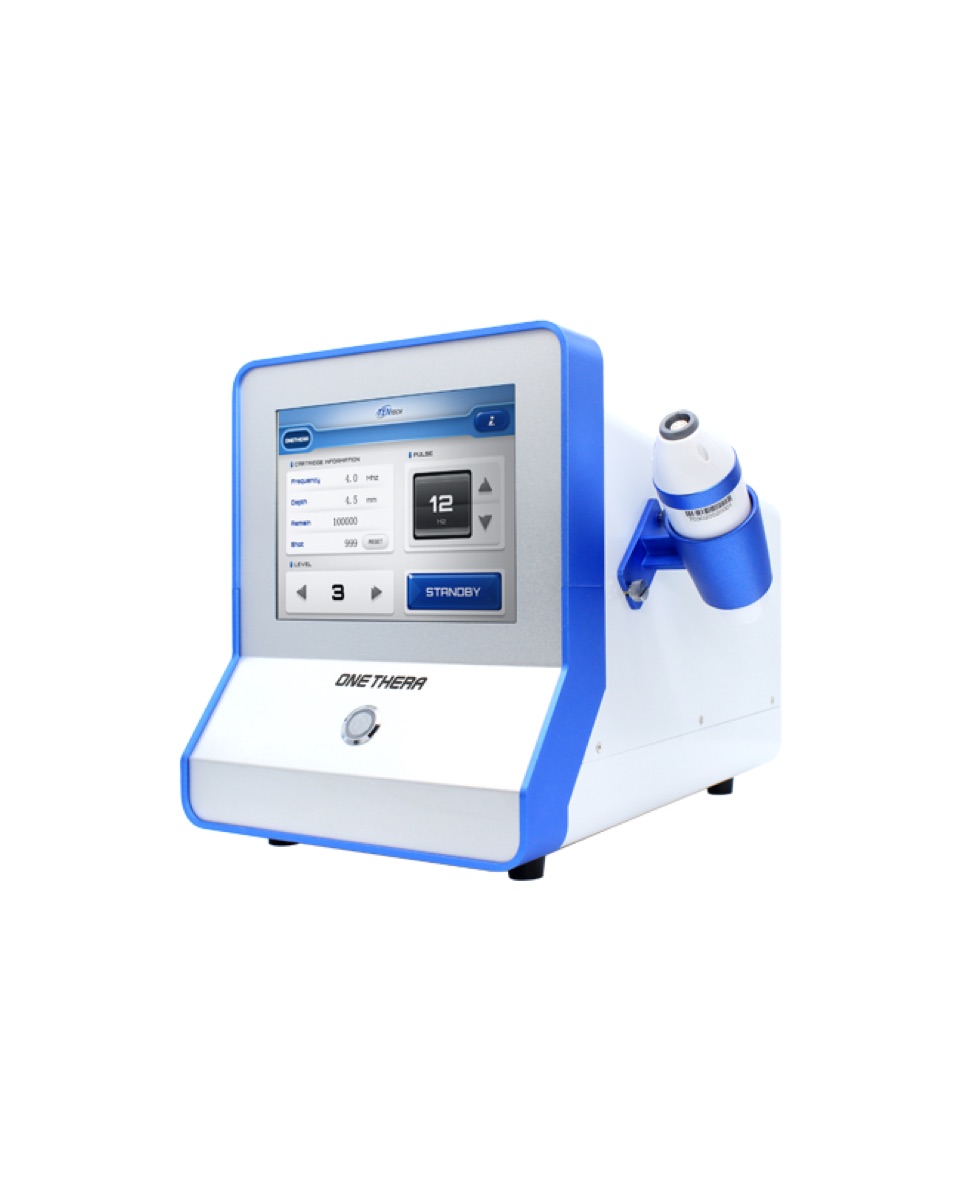 ONE THERA dual-mode HIFU device with touch screen and handpiece